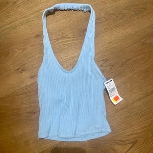 Tillys blue around the neck crop top
